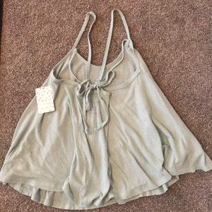 NWT Free People Mint Green Bow tie Tank size small